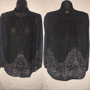 Sexy Vintage Sheer Blouse, Size Medium